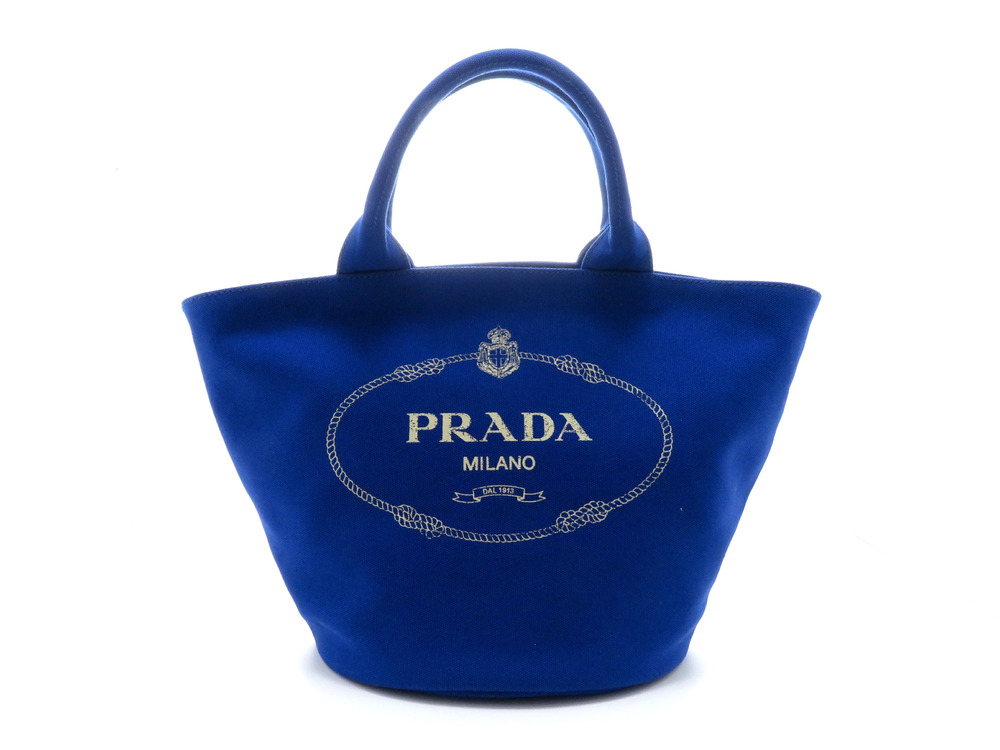 Prada Canapa tote bag bucket canvas blue